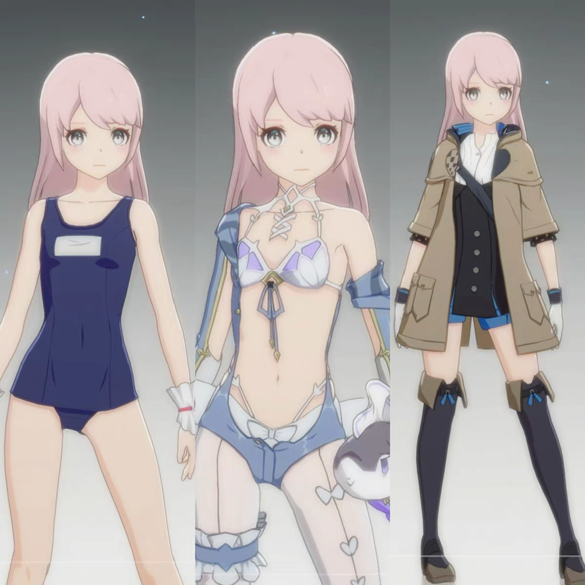 星痕共鸣捏脸 千早爱音 mygo萝莉体型1 粉色长发蓝眼 可爱小糖人