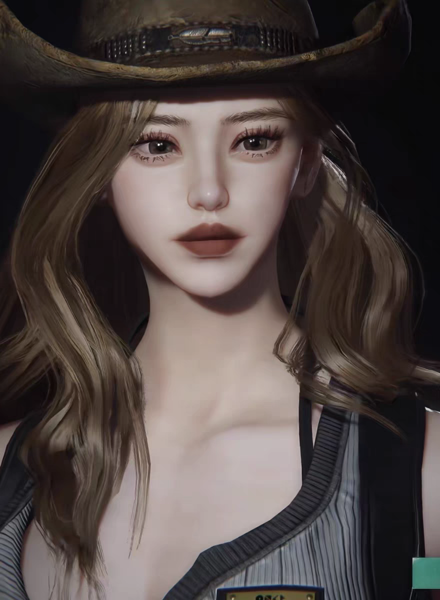 【手游可用】西部女郎 带超绝御姐大胸丰臀体型 七日世界国服捏脸