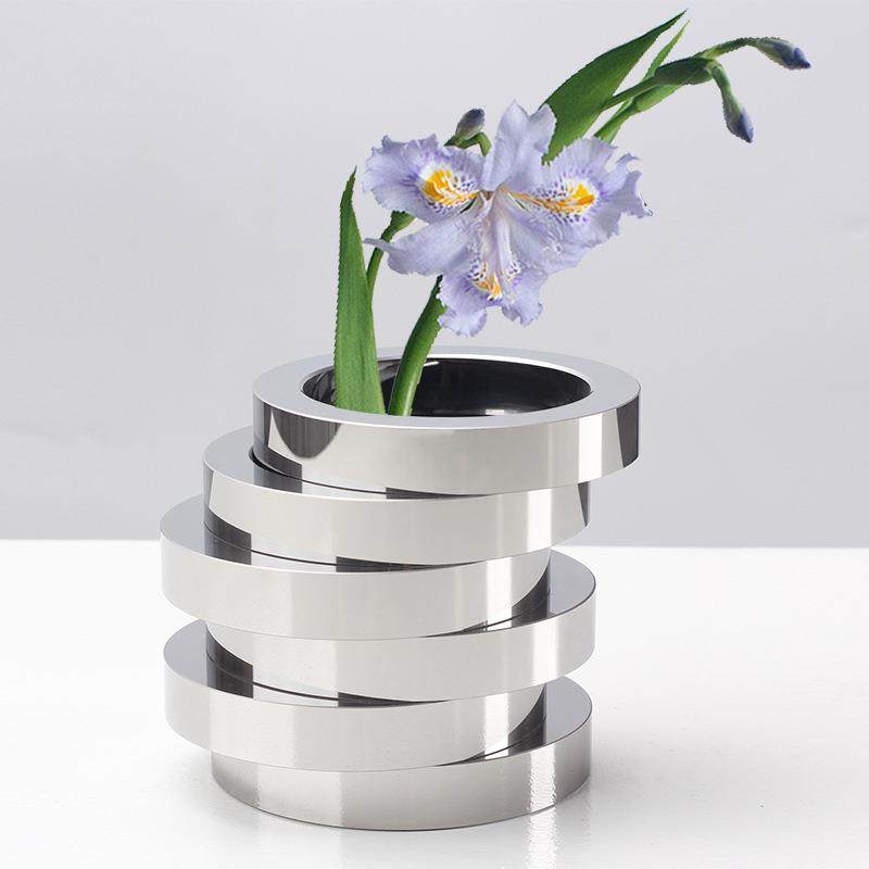 现代轻奢银色水晶层层叠圈花器样板间售楼处创意几何装饰花瓶摆件,农机/农具/农膜,其它农用工具,淘宝优惠券,粉丝福利购,淘宝优惠卷