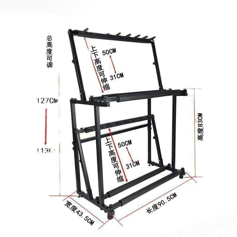 可放架玩具枪展示双层水枪架软摆放多头枪架玩具乐器弹展示架