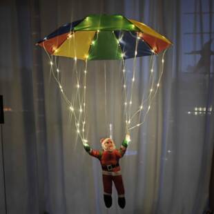 LED圣诞跳伞老人灯商场公园庭院大门圣诞节装饰灯降落伞老人灯串