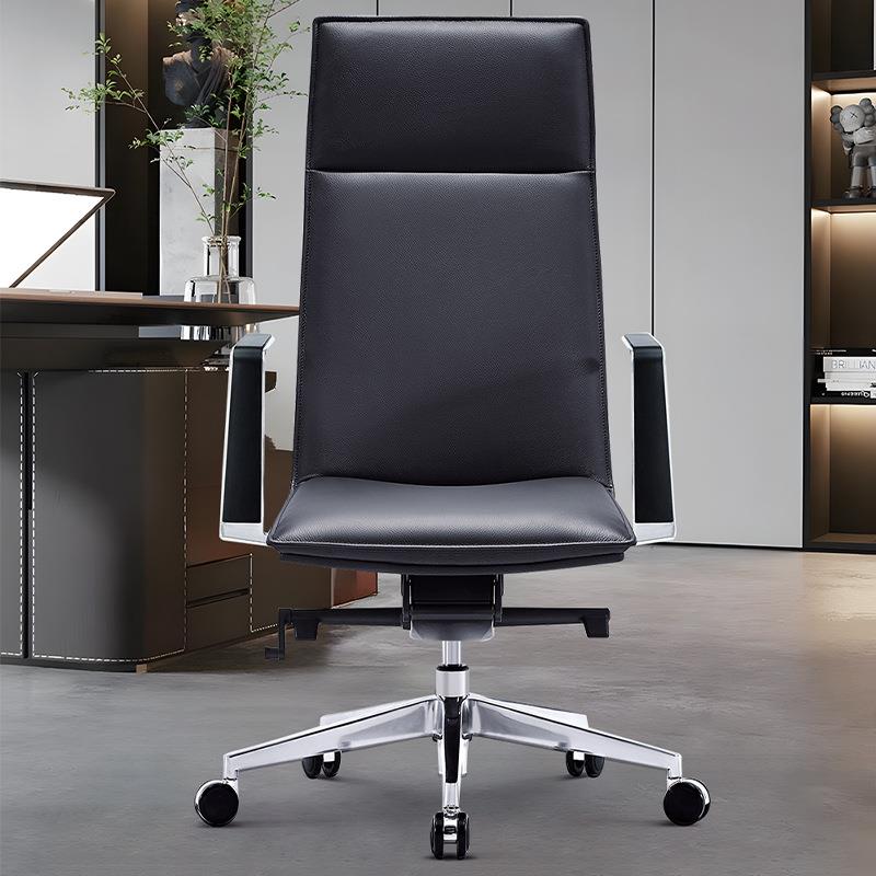 意式轻奢真皮老板椅高端大班椅总裁办公椅极简可躺家用电脑椅