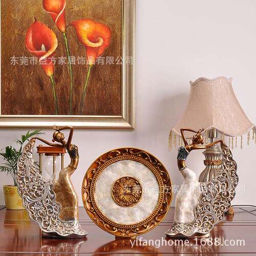 欧式唯美舞女摆件高档客厅书房简约电视柜玄关家居装饰品艺术摆设