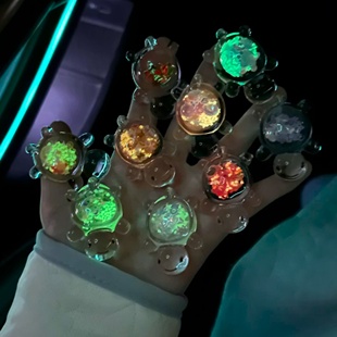 乌龟对对碰玩具小号夜光亮片奶油胶钥匙扣包包耳环小挂件饰品配件