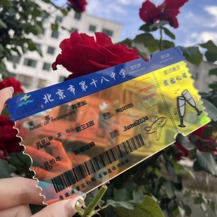 毕业登机牌机票火车票定制水波纹镭射票根挂件毕业季创意纪念礼物