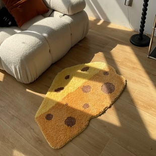 美味奶酪高品质植绒地毯客厅卧室浴室床边毯厚实柔软吸水防滑簇绒