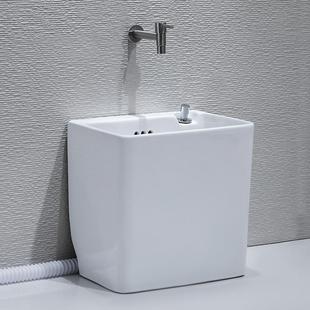 40×30 小号拖把池家用阳台卫生间地盆拖布池陶瓷墩布池自动下水