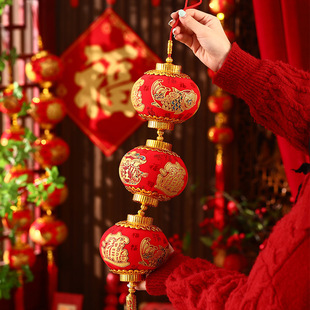 新年灯笼2026新款马年福字连串小灯笼装饰品春节过年客厅布置挂饰