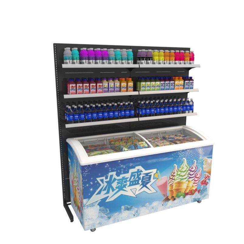 中嘉超市美宜佳全家款雪糕柜货架便利店置物架展示架冰柜饮料架子