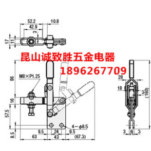 。垂直式快速夹具 替代米型肘夹 MC04-8S 快速夹钳 工装夹钳