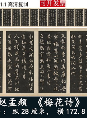 赵孟頫俯梅花诗行草碑帖书法字帖