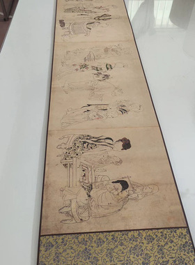 江户时代仿周文矩宫中图卷古代人