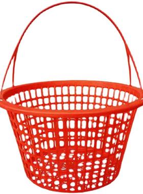 1pkn1-10斤圆形塑料草莓篮手提水果篮杨梅采摘樱桃桑葚枇杷篮子鸡