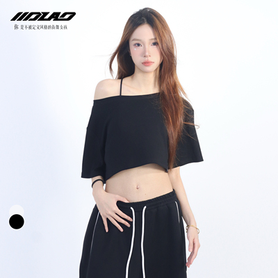 天丝短袖露肚脐t恤女jazz