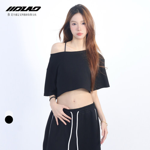 天丝短袖露肚脐t恤女jazz