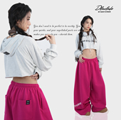 大佬街舞潮牌原创jazz甜酷辣妹哥特风短款 上衣长袖 连帽卫衣T6654