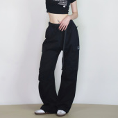 大佬街舞潮牌美式 0019 hiphop街头宽松直筒休闲裤 大口袋腰带工装 裤