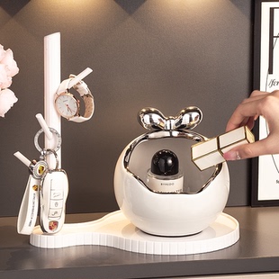 玄关钥匙收纳摆件入户进门口走廊过道玄幻锁匙装饰品置物架子轻奢