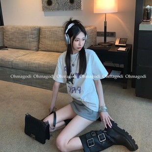 T恤女小狗圆领纯棉宽松上衣 IU李智恩同款 韩国正品 Low classic短袖