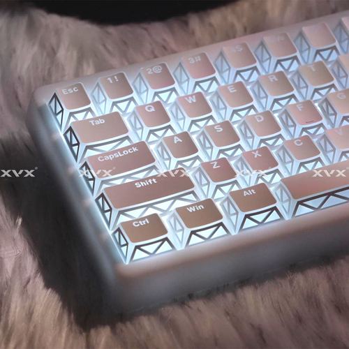 XVX御光键帽折影镂空透光原厂正刻磁轴机械键盘帽ev63
