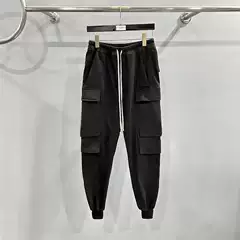 New European and American Dark Ro Style Men's Workwear Multi-Flap Pocket Pants Details Casual Punk Versatile Elastic Leggings
