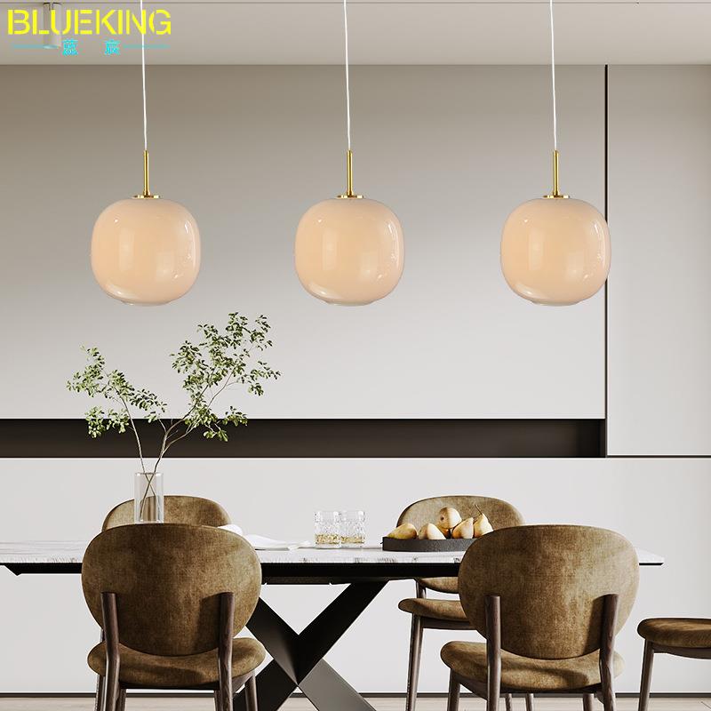 简约现代餐厅奶白玻璃罩吊灯螺口灯泡灯具床头灯灯饰客厅照明 灯