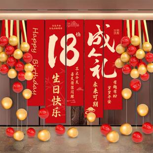 生日快乐发光灯牌成人礼18岁男女孩生日布置场景派对宴会高级氛围
