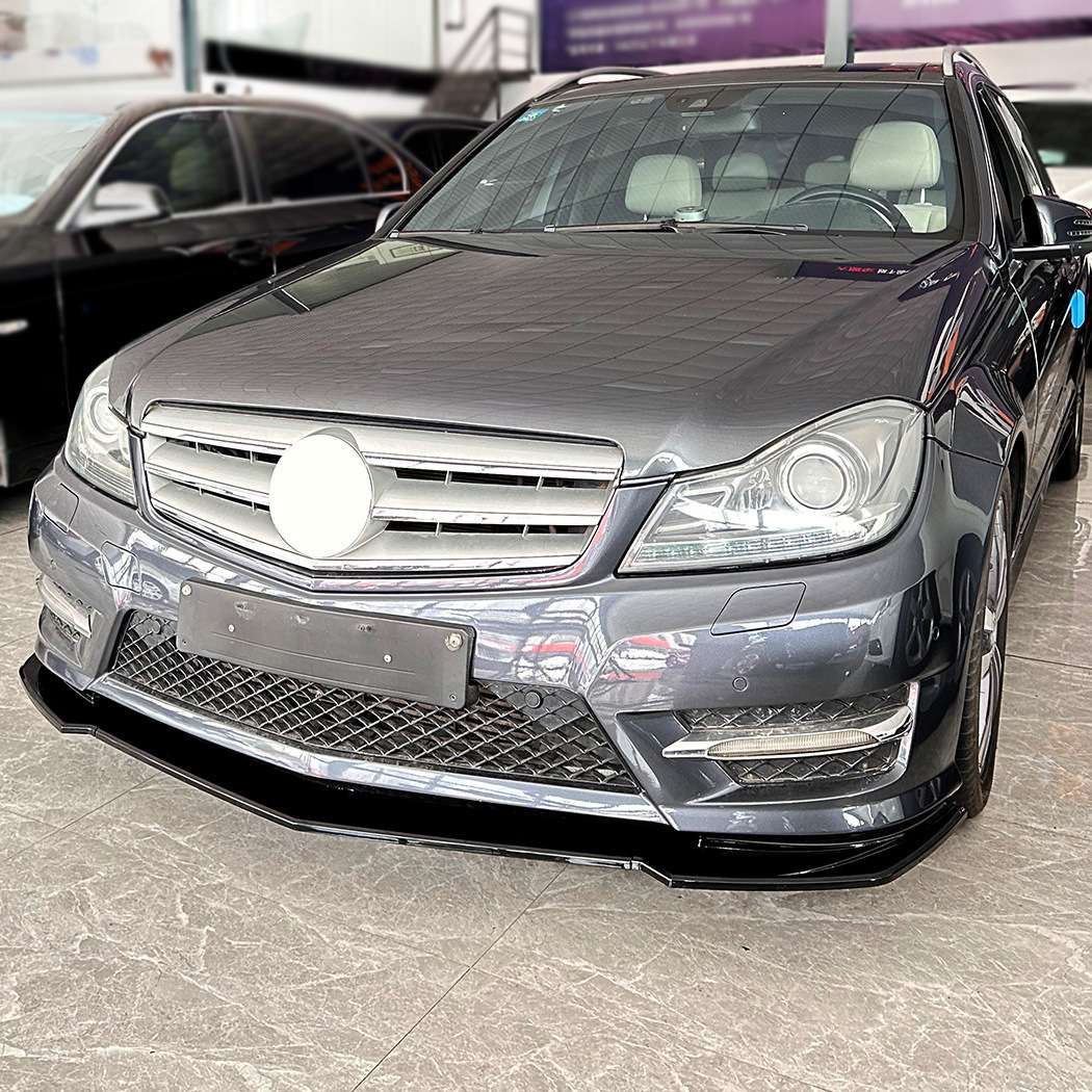 适用奔驰C级W204 S204后期 AMG Line 2011-2014 前杠前唇前铲改装