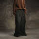 GongheRepub共和 竹节肌理炭黑亚麻直筒宽松百搭垂坠感武术长西裤