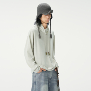 GongheRepub「晴日」浅薄荷绿抽绳长袖半高领垂坠春季内搭上衣