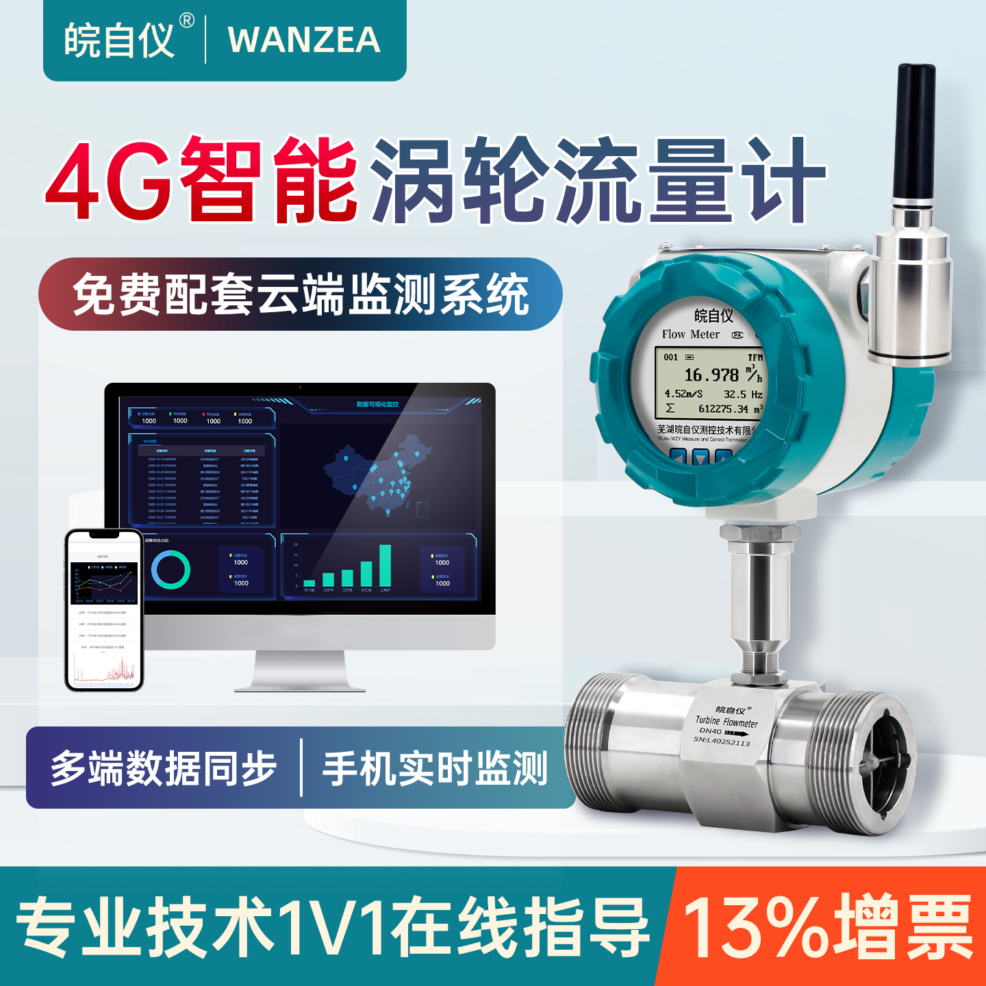 皖自仪液体涡轮流量计4G云平台