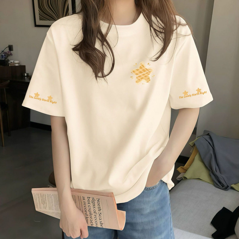 小众设计高级感印花纯棉女生上衣
