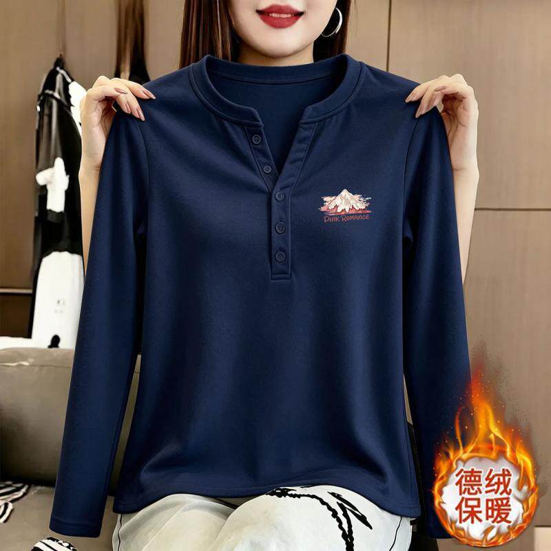 韩系减龄慵懒风长袖德绒保暖显瘦
