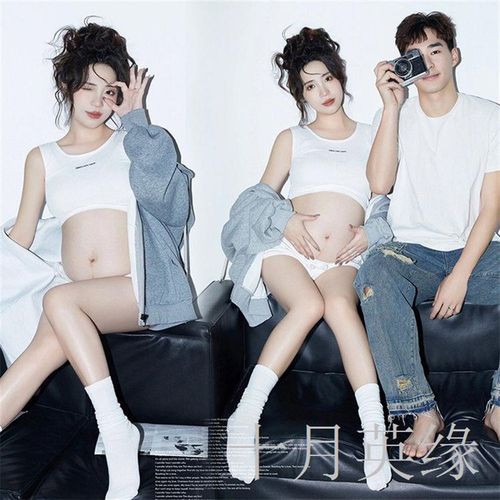 影楼孕妇情侣拍照摄影写真主题服装休闲时尚家居孕妈咪大肚照写真