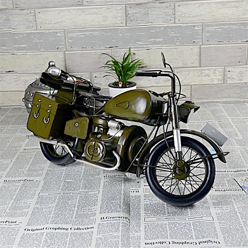 欧式复古铁艺大号摩托车模型摆件网咖陈列摆设家居装饰品摄影道具