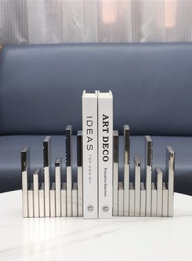 简约现代水晶书挡摆件样板房办公室书立架/书靠电视柜书桌桌面装