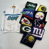 织带撞色拼接加厚篮球大码 半拉链立领加绒卫衣 万针刺绣队标 上衣