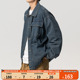 潮牌牛仔衣夹克男水洗宽松工装 春秋季 美式 翻领上衣街头休闲外套男