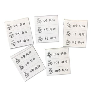 厨师号码贴纸酒楼餐厅后厨标签纸1-12号厨房上菜出菜单排号标签纸