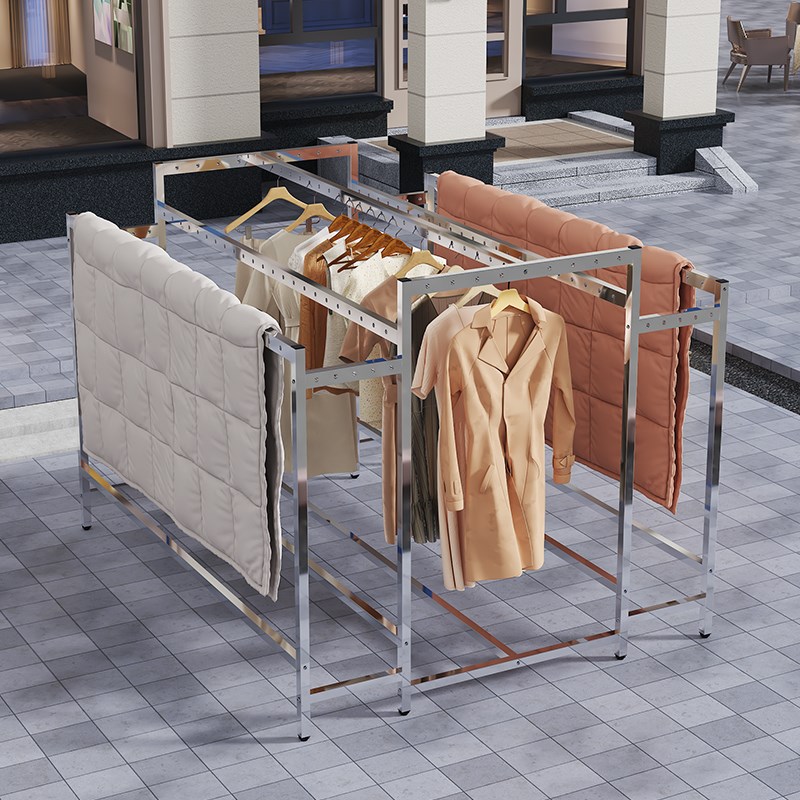 不锈钢落地多杆式防风室外晾衣架大型晒被子楼顶户外防锈凉晒衣架