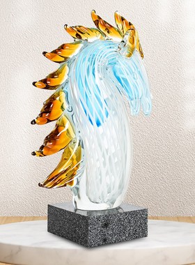 轻奢生肖马琉璃工艺品摆件客厅酒柜玄关办公室摆设开业乔迁礼品