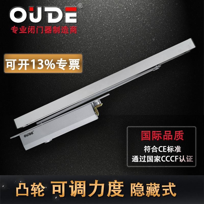 OUDE欧德凸轮暗装隐藏式闭门器可调家用电梯缓冲W定位静音关门器