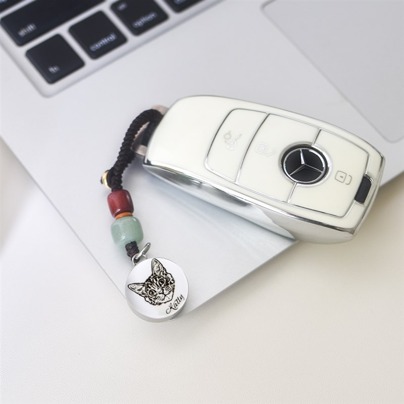来图定制宠物小猫狗仓鼠照片头像毛发骨灰纪念品车钥匙炼挂件礼物
