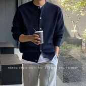 纽扣毛衣外套韩版 纯色针织衫 开衫 秋冬休闲潮流高级感针织外套男女