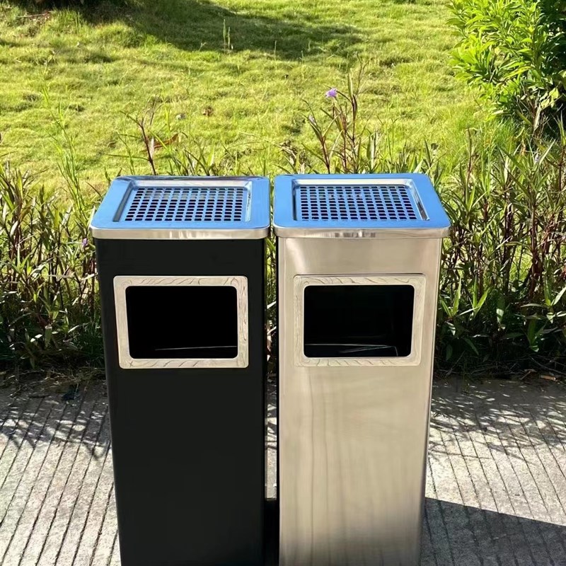 高档不锈钢酒店垃圾桶带烟灰缸宾馆走廊大厅立式商用电梯口果皮箱