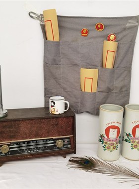 怀旧老信插布兜收音机帽筒手电筒搪瓷缸子复古道具摆件民俗老物件