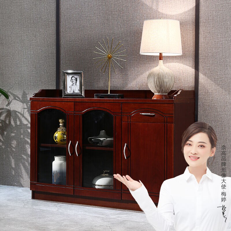 奈高办公家具现代简约阳台柜木质储物柜油漆贴实木皮收纳酒水茶水