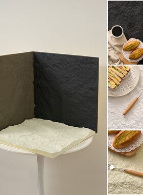 3D立体a石纹背景板拍照道具黑色白色美食摄影拍摄高级感石板背景