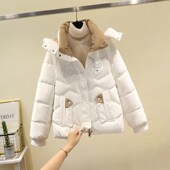 连帽羽绒棉服女冬季 2024新款 宽松时尚 爆款 洋气保暖加厚短款 棉袄潮