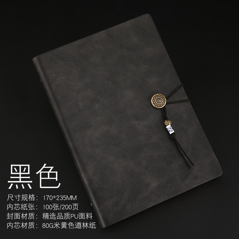 pu皮面文具记事本作业日记本办公平装A5笔记本高档周记本